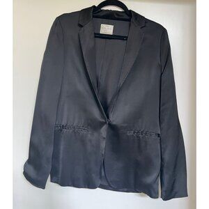 forte_forte Il Satin Black Silk Blazer